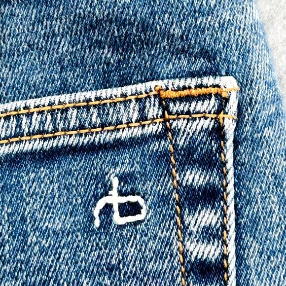 Rag & Bone Casey High Rise Flare Jeans Size 28 Pebbles Wash Raw Hem Ankle Denim - Picture 3 of 16